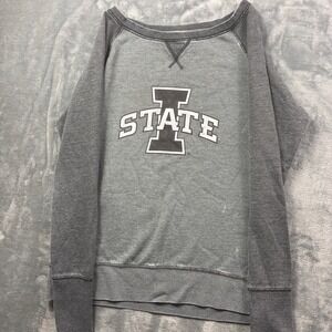 Iowa State Cyclones Womens Large Gray Raglan Crewneck Sweatshirt Pullover